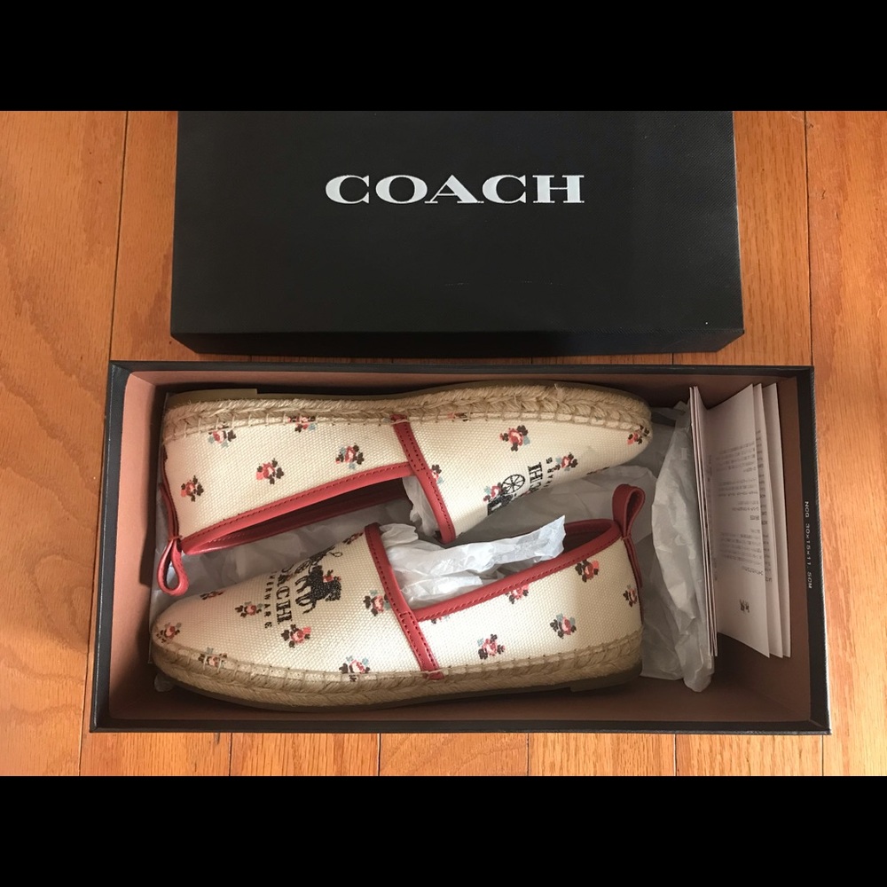 Coach Espadrille floral slip on women’s size 6